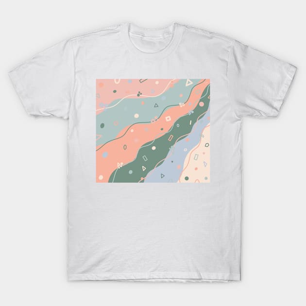 Waves Multicolor Abstraction T-Shirt by artolxxvia